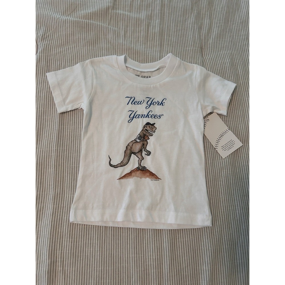 TT Gear by Tiny Turnip‎ 12 Months New York Yankees Shirt MLB Baseball Dinosaur